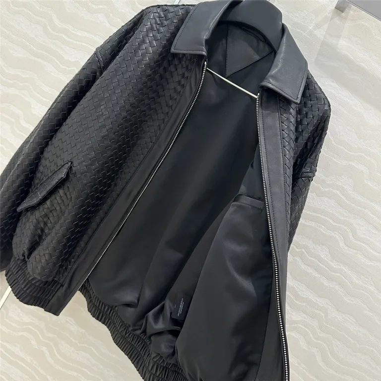 Bottega Veneta woven vintage leather jacket